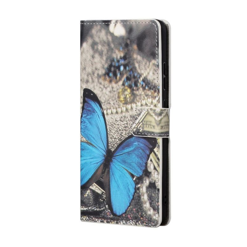 Flip Cover Samsung Galaxy A13 5G Blå Sommerfugl