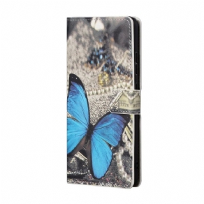 Flip Cover Samsung Galaxy A13 5G Blå Sommerfugl