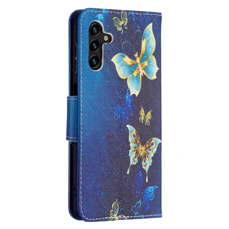 Flip Cover Samsung Galaxy A13 5G Gyldne Sommerfugle