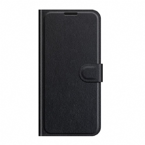 Flip Cover Samsung Galaxy A13 5G Klassisk Litchi-lædereffekt