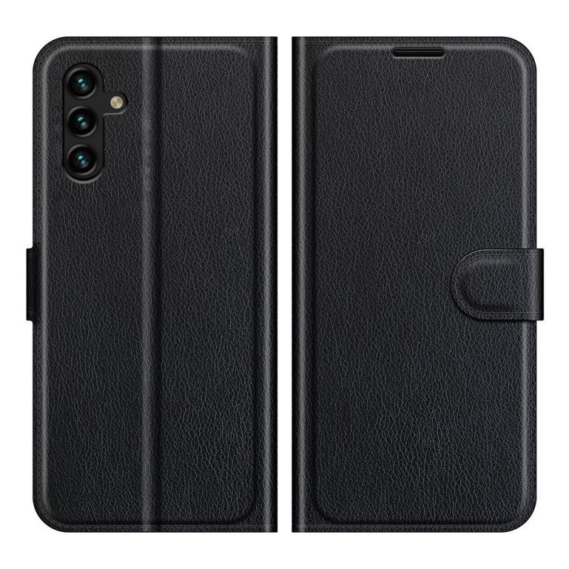 Flip Cover Samsung Galaxy A13 5G Klassisk Litchi-lædereffekt