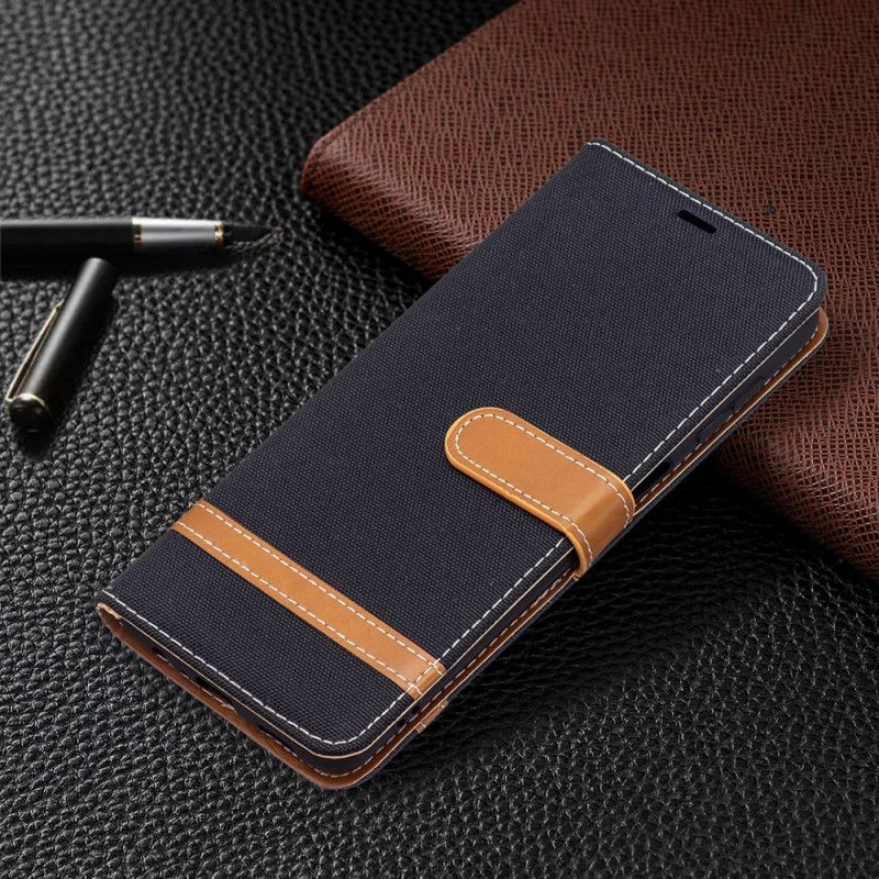 Flip Cover Samsung Galaxy A13 5G Med Snor Strop I Stof Og Læderlook