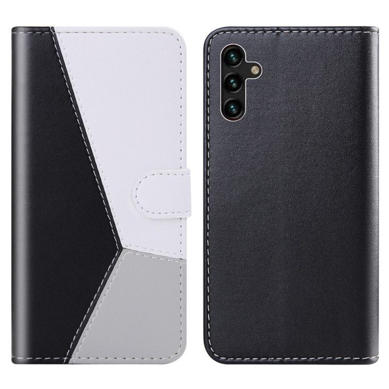 Flip Cover Samsung Galaxy A13 5G Trefarvet Lædereffekt