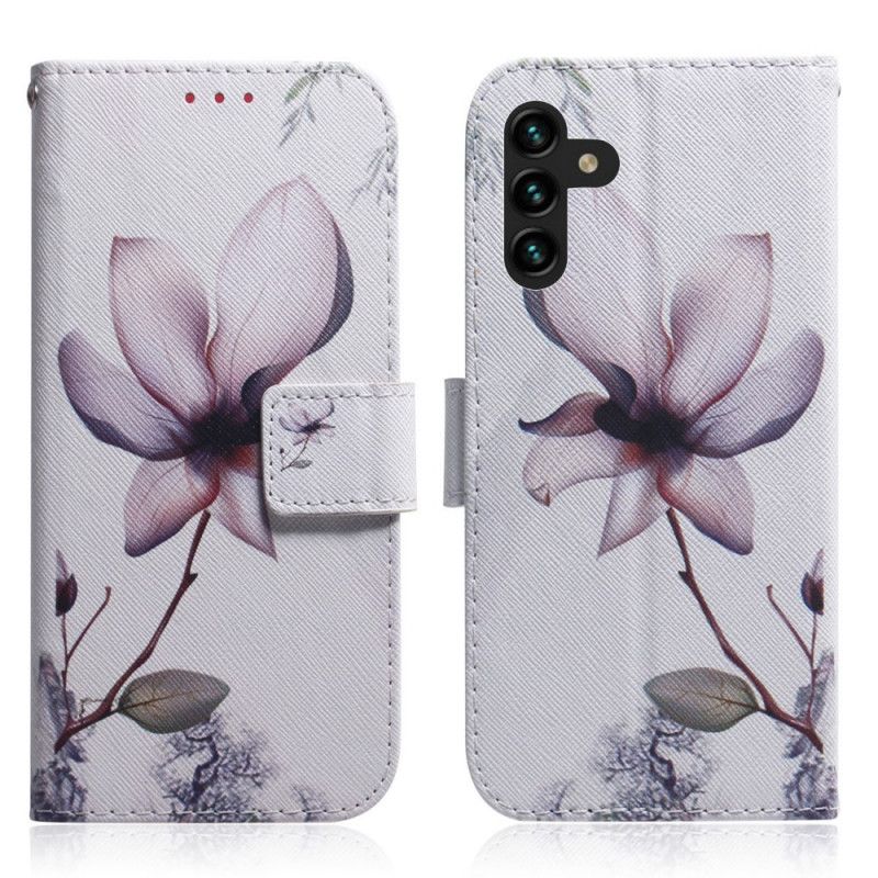 Læder Cover Samsung Galaxy A13 5G Gammel Rosenblomst