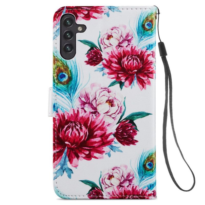 Læder Cover Samsung Galaxy A13 5G Intense Blomster