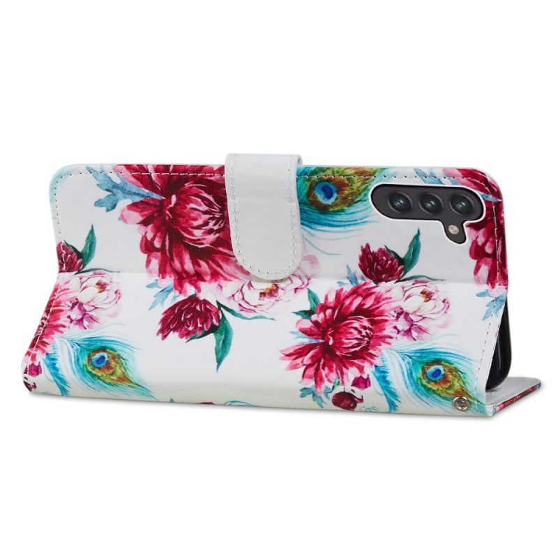 Læder Cover Samsung Galaxy A13 5G Intense Blomster