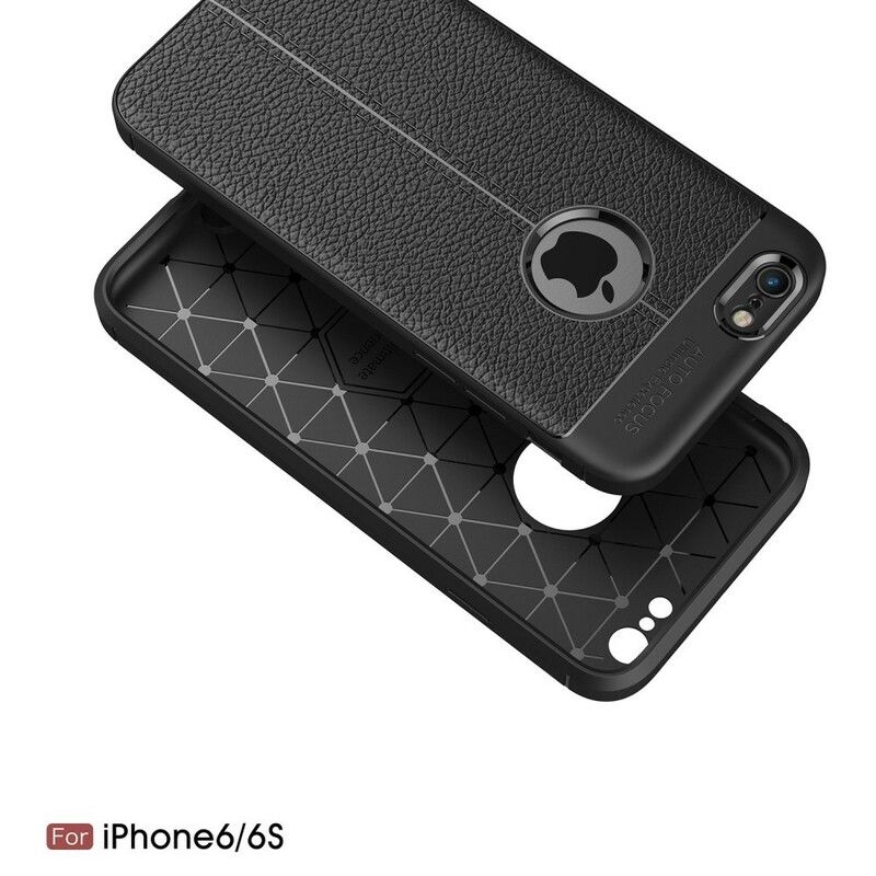 Cover iPhone 6 / 6S Dobbelt Linje Litchi Lædereffekt