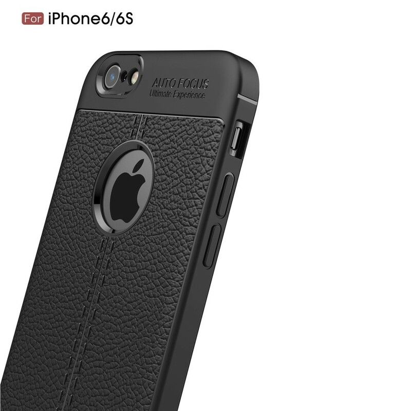 Cover iPhone 6 / 6S Dobbelt Linje Litchi Lædereffekt