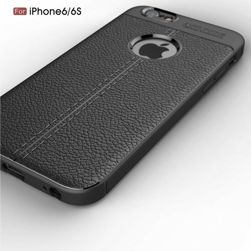 Cover iPhone 6 / 6S Dobbelt Linje Litchi Lædereffekt