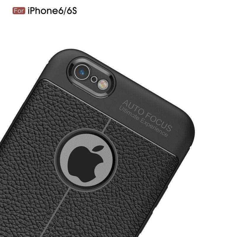 Cover iPhone 6 / 6S Dobbelt Linje Litchi Lædereffekt