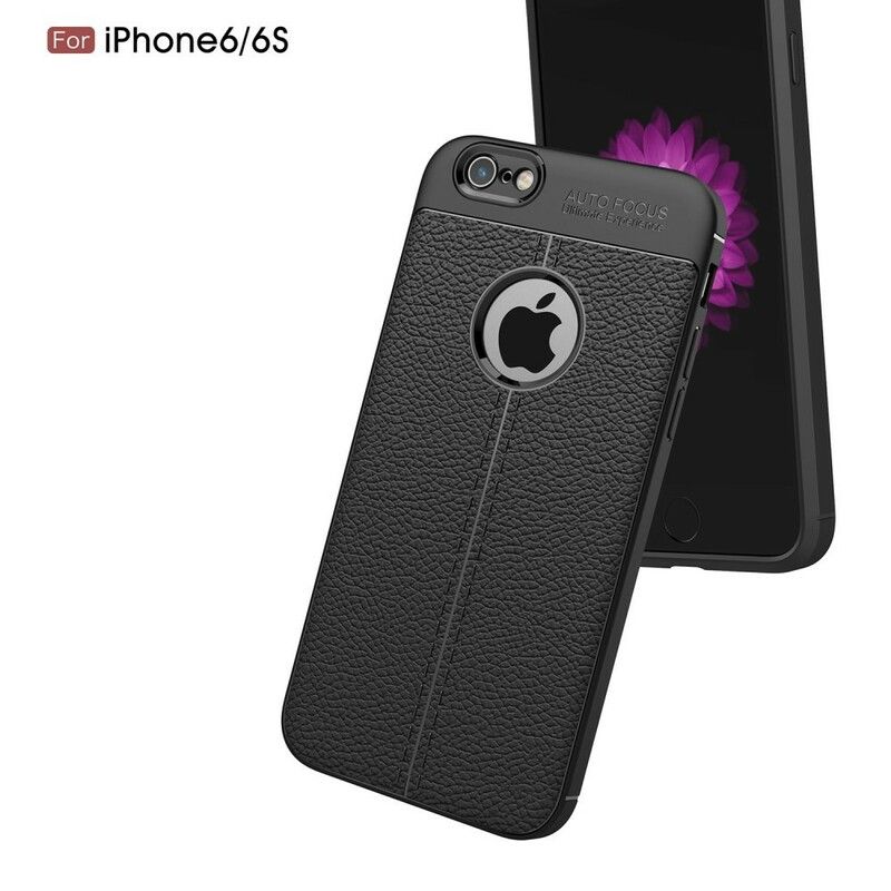 Cover iPhone 6 / 6S Dobbelt Linje Litchi Lædereffekt