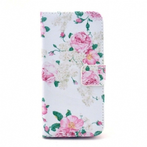 Læder Cover iPhone 6 / 6S Frihedsblomster