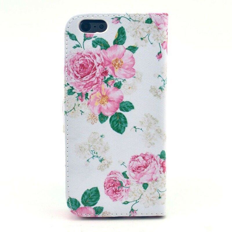 Læder Cover iPhone 6 / 6S Frihedsblomster