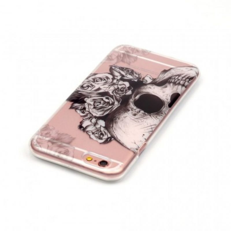 Mobilcover iPhone 6 / 6S Transparent Blomsterkranie