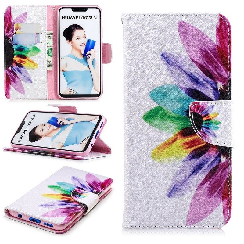 Flip Cover Huawei P Smart Plus Akvarelblomst