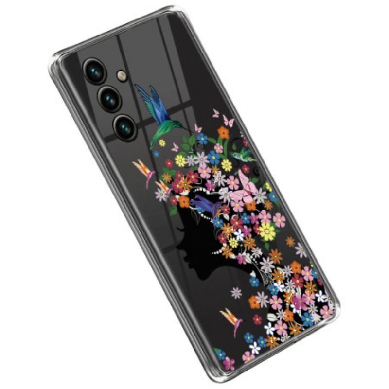 Cover Samsung Galaxy A14 / A14 5G Gennemsigtigt Blomsterhoved