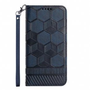 Læder Cover Samsung Galaxy A14 / A14 5G Fodboldbold Mønster