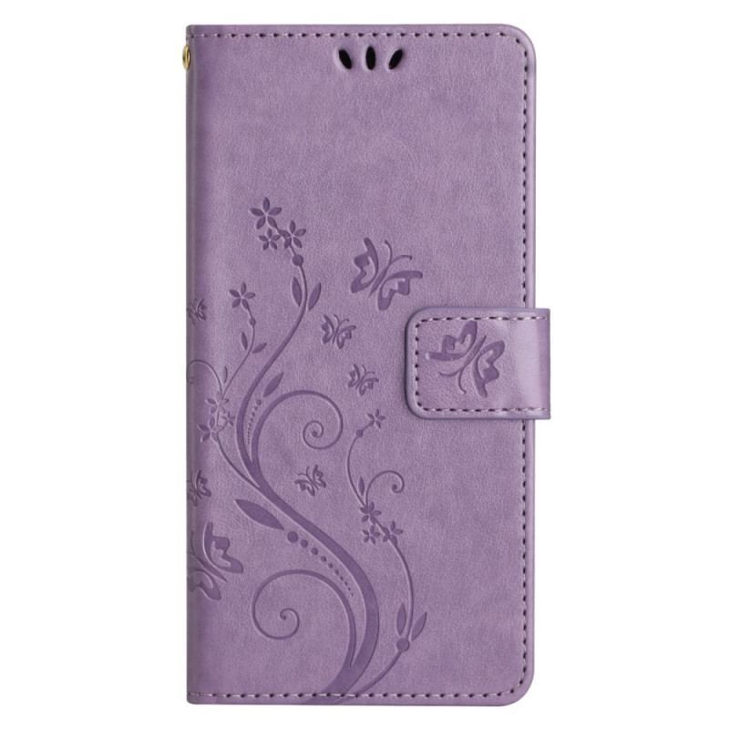 Læder Cover Samsung Galaxy A14 / A14 5G Med Snor Strappy Floral