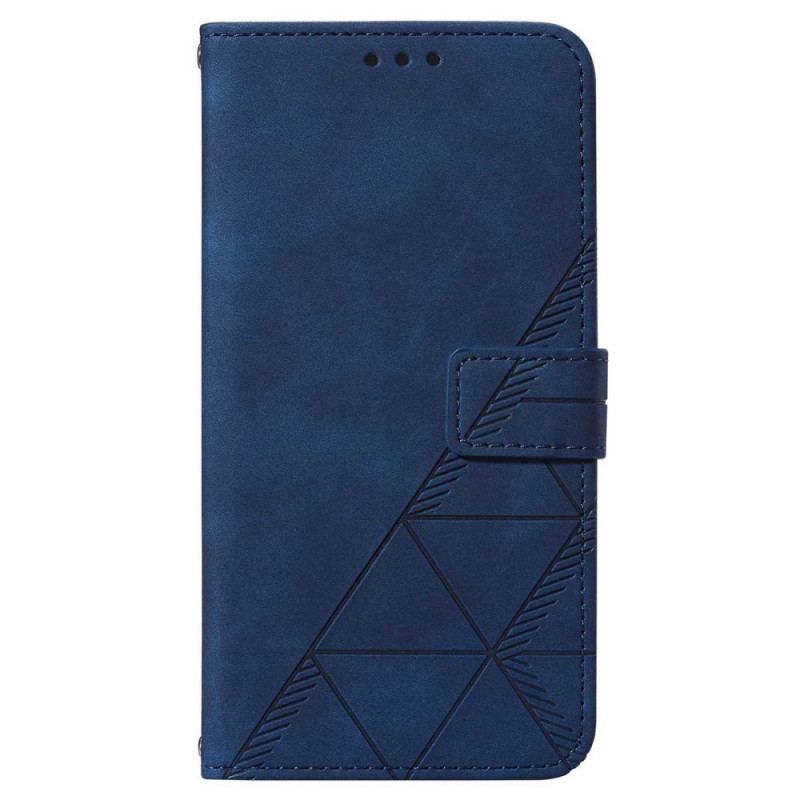 Læder Cover Samsung Galaxy A14 / A14 5G Trekanter Med Snor