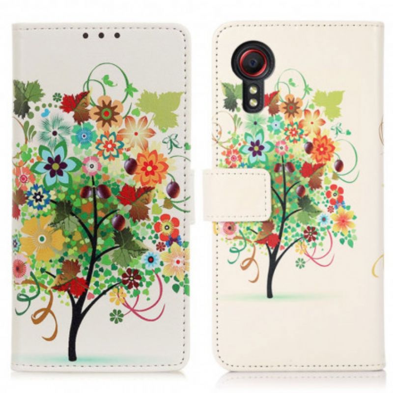 Flip Cover Samsung Galaxy XCover 5 Blomstrende Træ