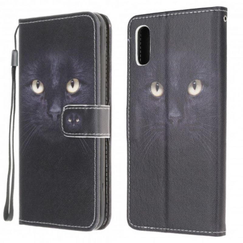 Flip Cover Samsung Galaxy XCover 5 Med Snor Thong Black Cat Eyes