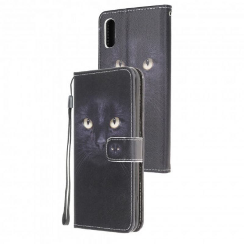 Flip Cover Samsung Galaxy XCover 5 Med Snor Thong Black Cat Eyes