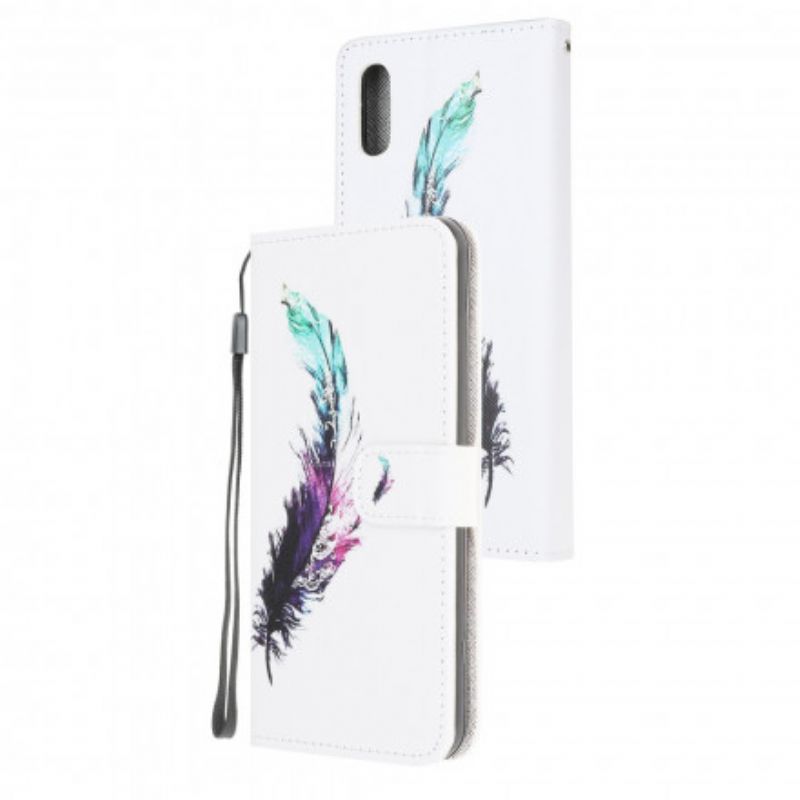 Flip Cover Samsung Galaxy XCover 5 Med Snor Thong Fjer