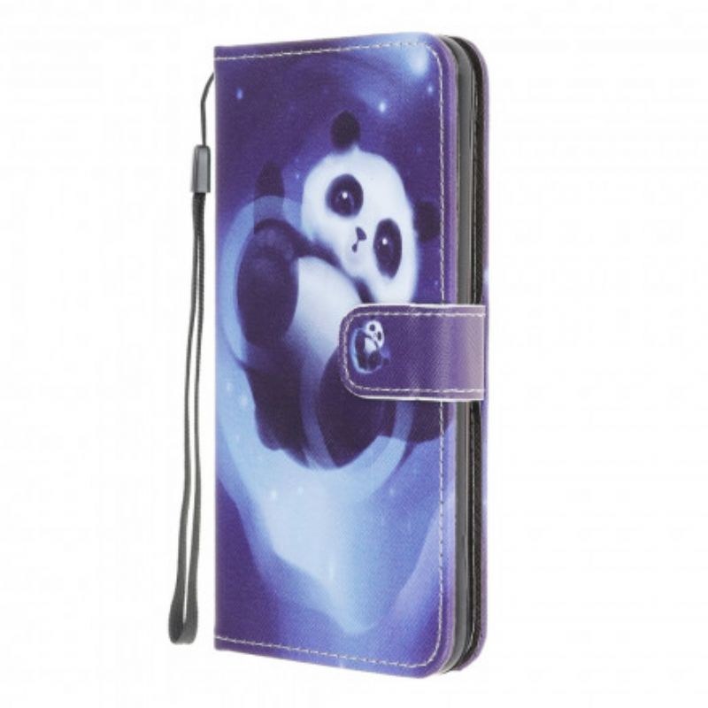 Flip Cover Samsung Galaxy XCover 5 Med Snor Thong Space Panda