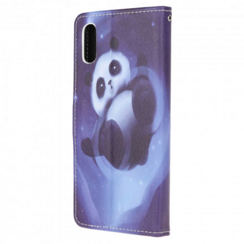 Flip Cover Samsung Galaxy XCover 5 Med Snor Thong Space Panda