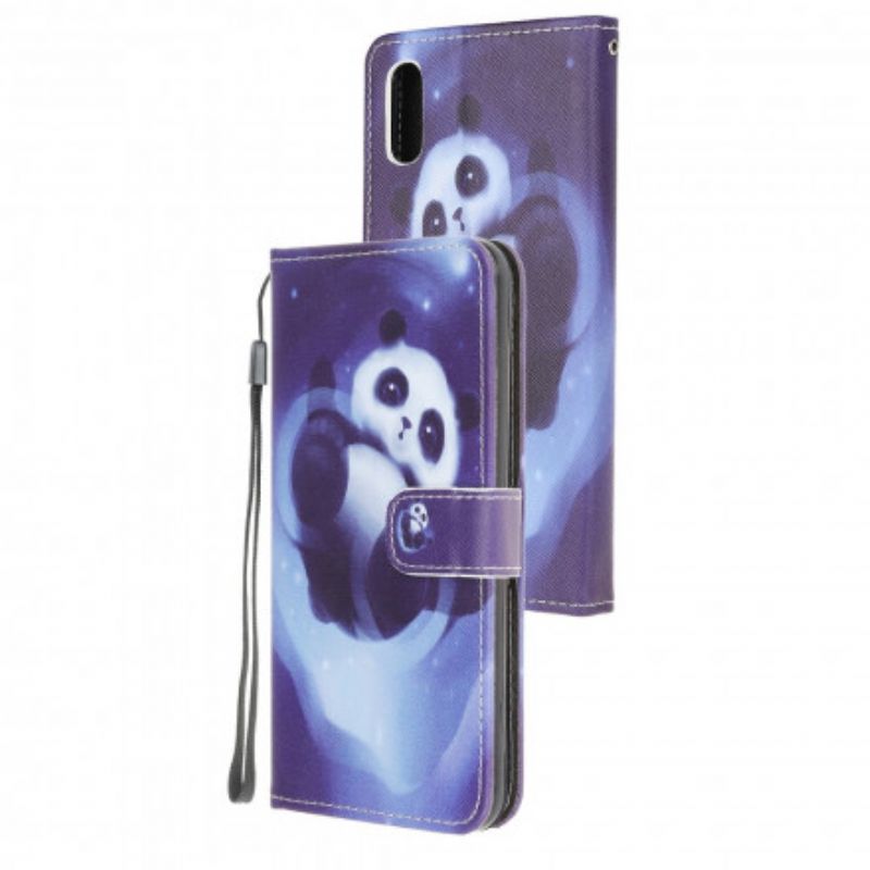 Flip Cover Samsung Galaxy XCover 5 Med Snor Thong Space Panda