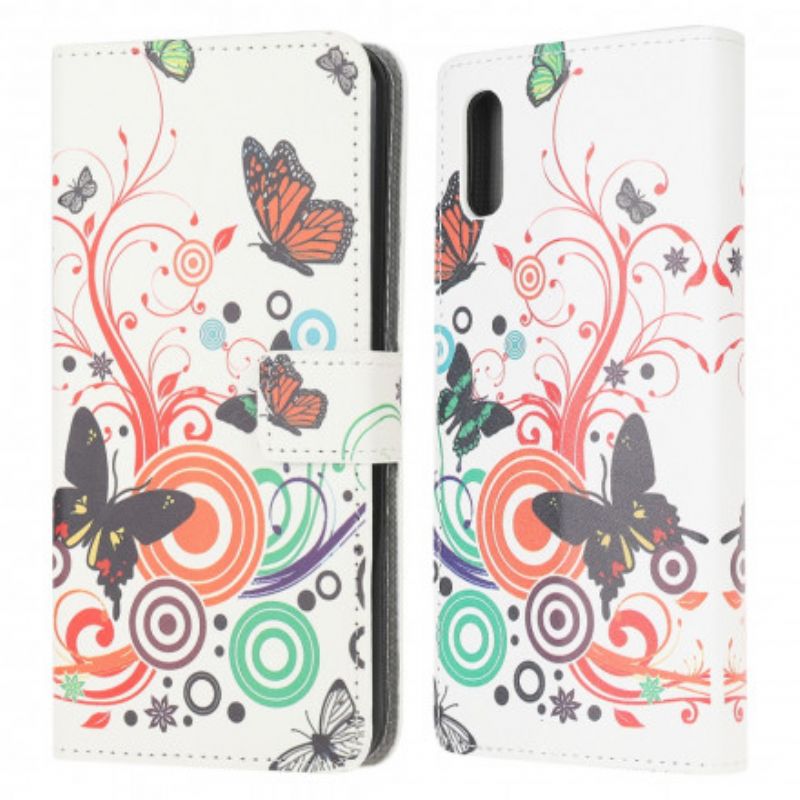 Flip Cover Samsung Galaxy XCover 5 Sommerfugle Og Blomster