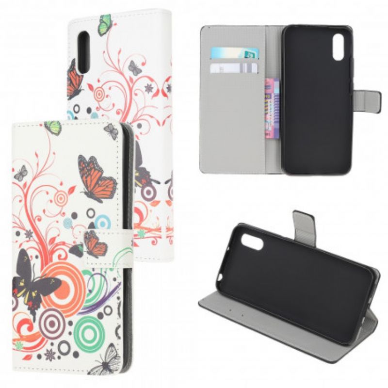 Flip Cover Samsung Galaxy XCover 5 Sommerfugle Og Blomster