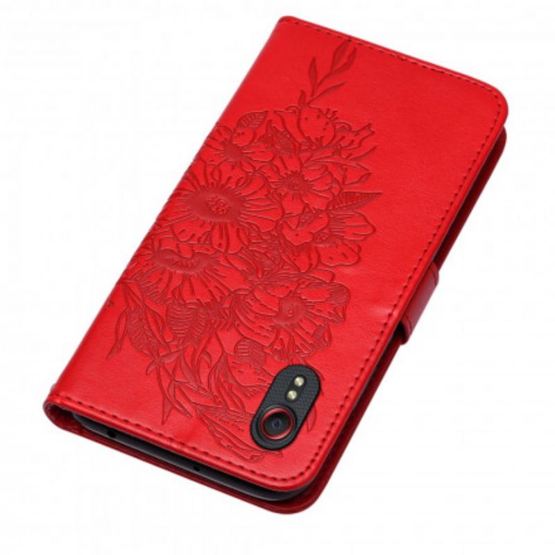 Flip Cover Samsung Galaxy XCover 5 Sommerfugledesign Med Snor