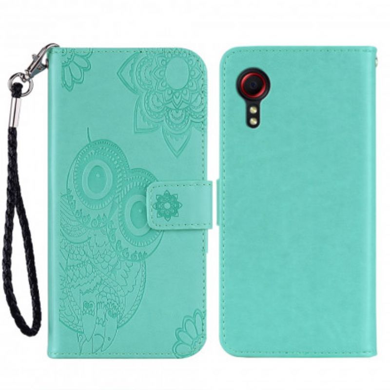 Flip Cover Samsung Galaxy XCover 5 Uglemandala Og Snor