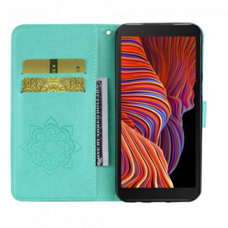 Flip Cover Samsung Galaxy XCover 5 Uglemandala Og Snor