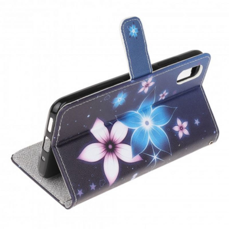 Læder Cover Samsung Galaxy XCover 5 Med Snor Lunar Strap Blomster