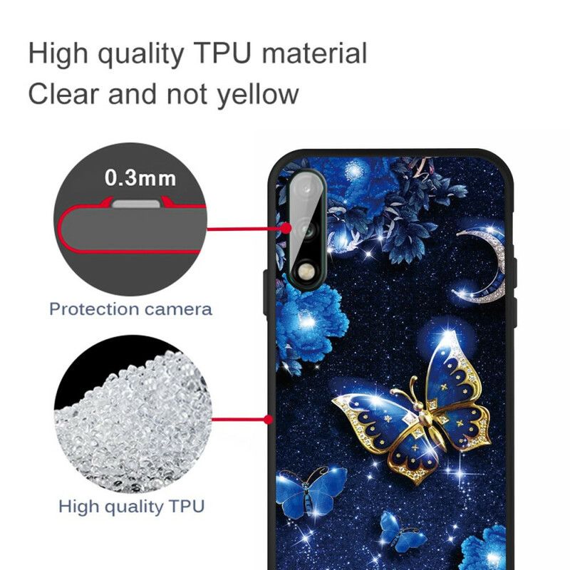 Cover Huawei P40 Lite E / Huawei Y7p Gylden Sommerfugl