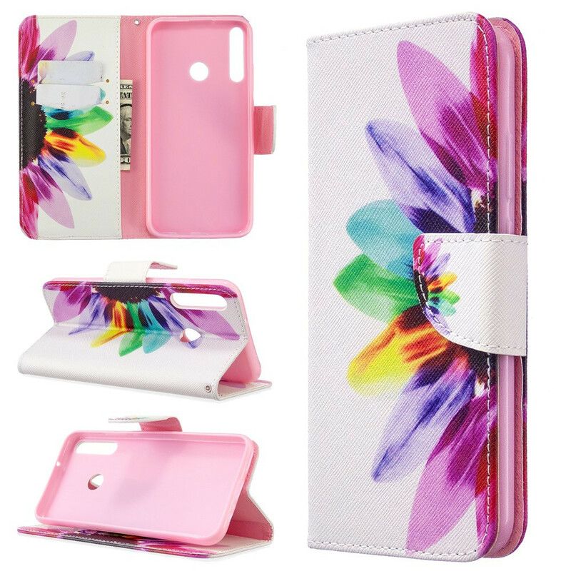 Flip Cover Huawei P40 Lite E / Huawei Y7p Akvarelblomst