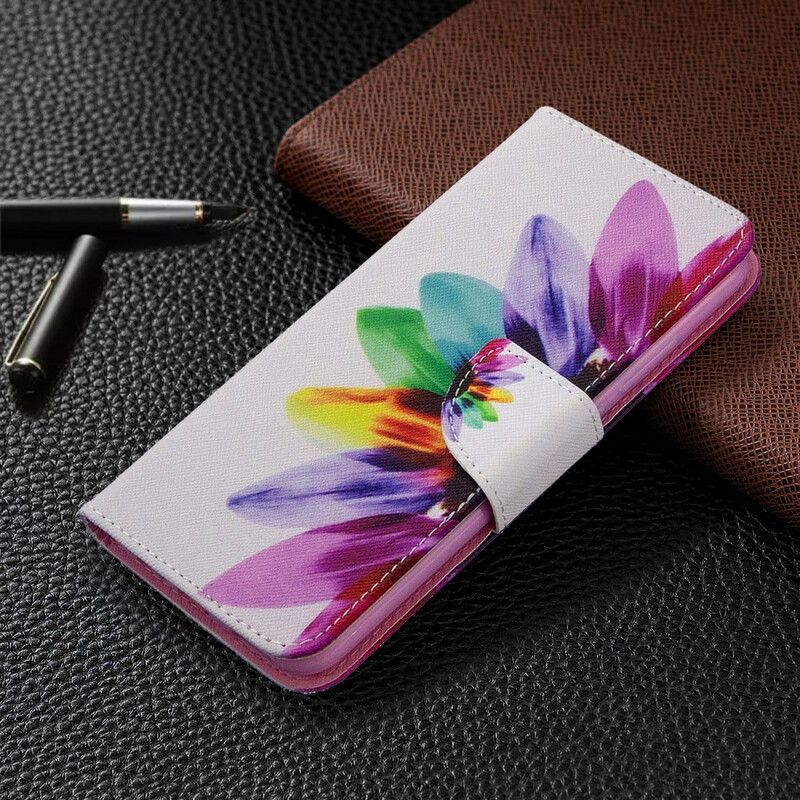 Flip Cover Huawei P40 Lite E / Huawei Y7p Akvarelblomst