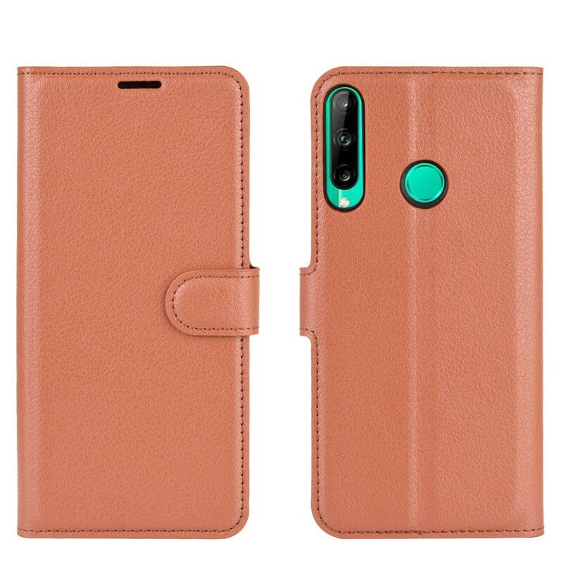 Flip Cover Huawei P40 Lite E / Huawei Y7p Klassisk Litchi Imiteret Læder