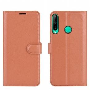 Flip Cover Huawei P40 Lite E / Huawei Y7p Klassisk Litchi Imiteret Læder