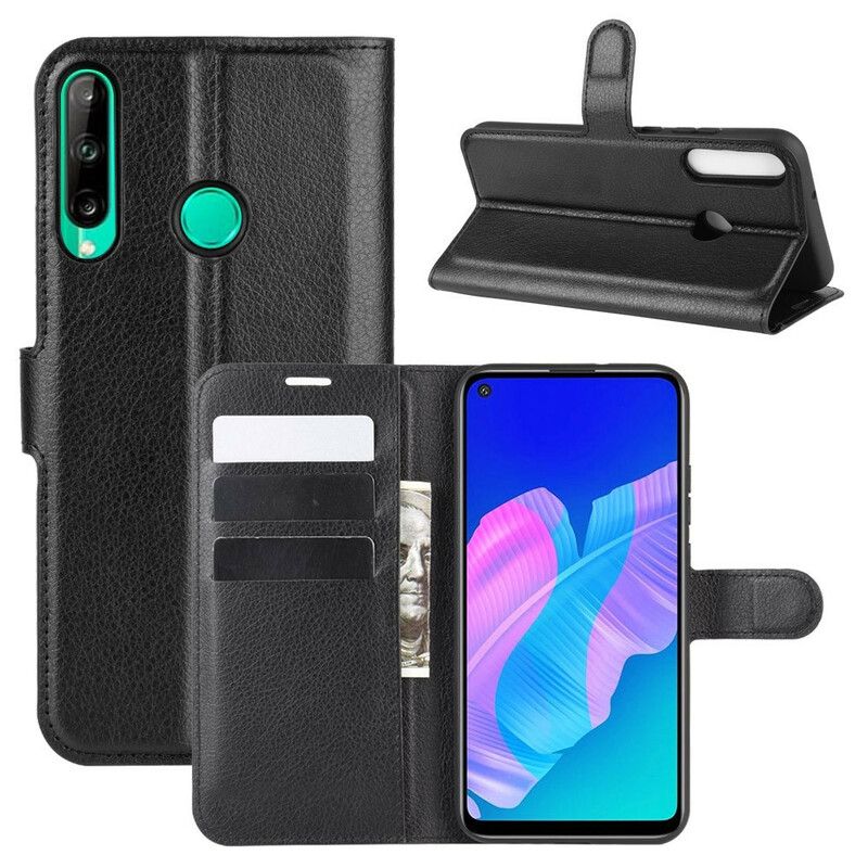 Flip Cover Huawei P40 Lite E / Huawei Y7p Klassisk Litchi Imiteret Læder