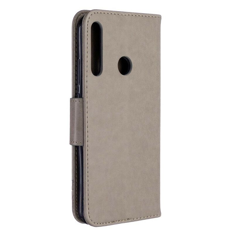 Flip Cover Huawei P40 Lite E / Huawei Y7p Læder Cover Sommerfugle Og Skrå Klap