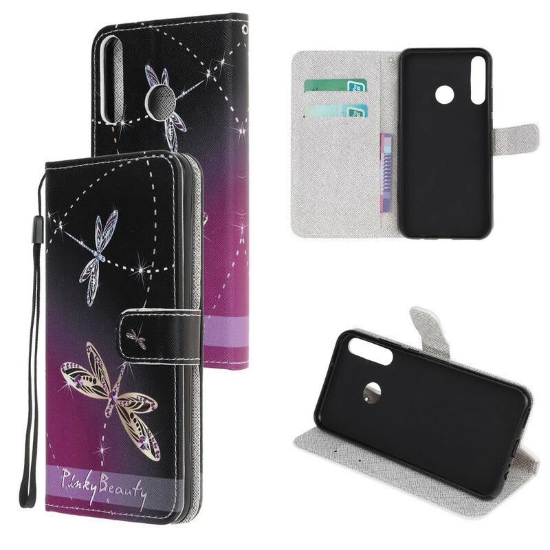 Flip Cover Huawei P40 Lite E / Huawei Y7p Med Snor Thong Dragonflies