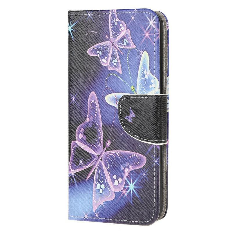 Flip Cover Huawei P40 Lite E / Huawei Y7p Sommerfugle Og Blomster