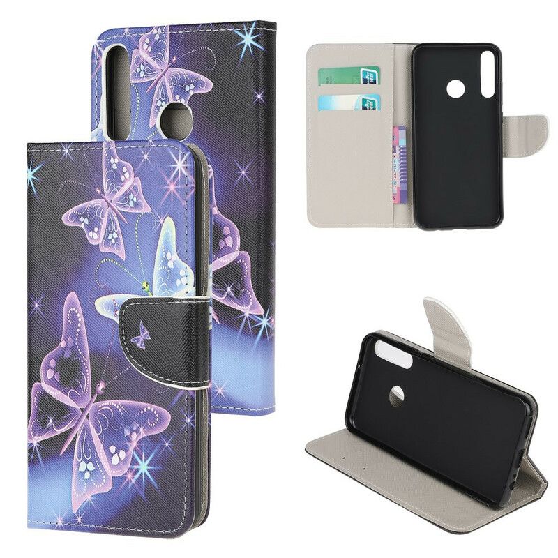 Flip Cover Huawei P40 Lite E / Huawei Y7p Sommerfugle Og Blomster