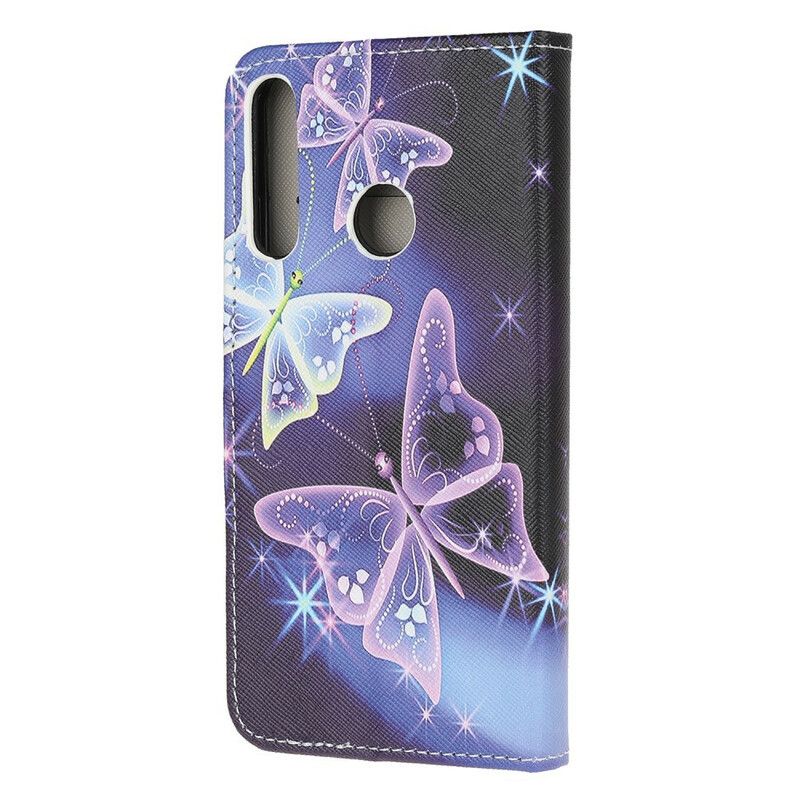 Flip Cover Huawei P40 Lite E / Huawei Y7p Sommerfugle Og Blomster