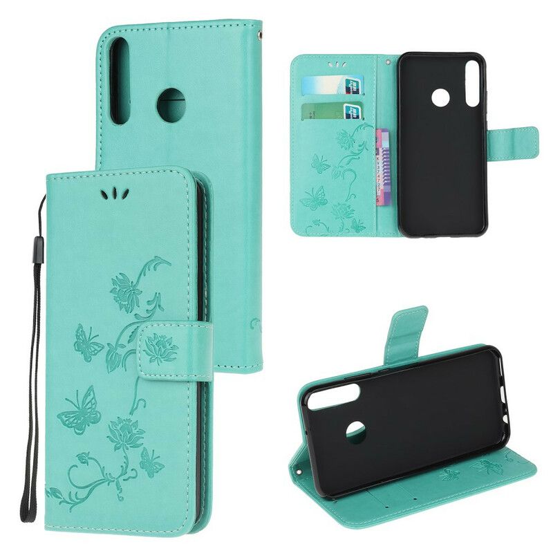 Læder Cover Huawei P40 Lite E / Huawei Y7p Fortryllede Sommerfugle