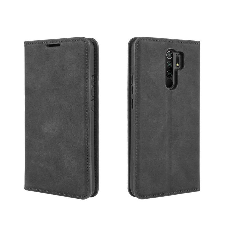 Cover Xiaomi Redmi 9 Flip Cover Blødt Lædereffekt