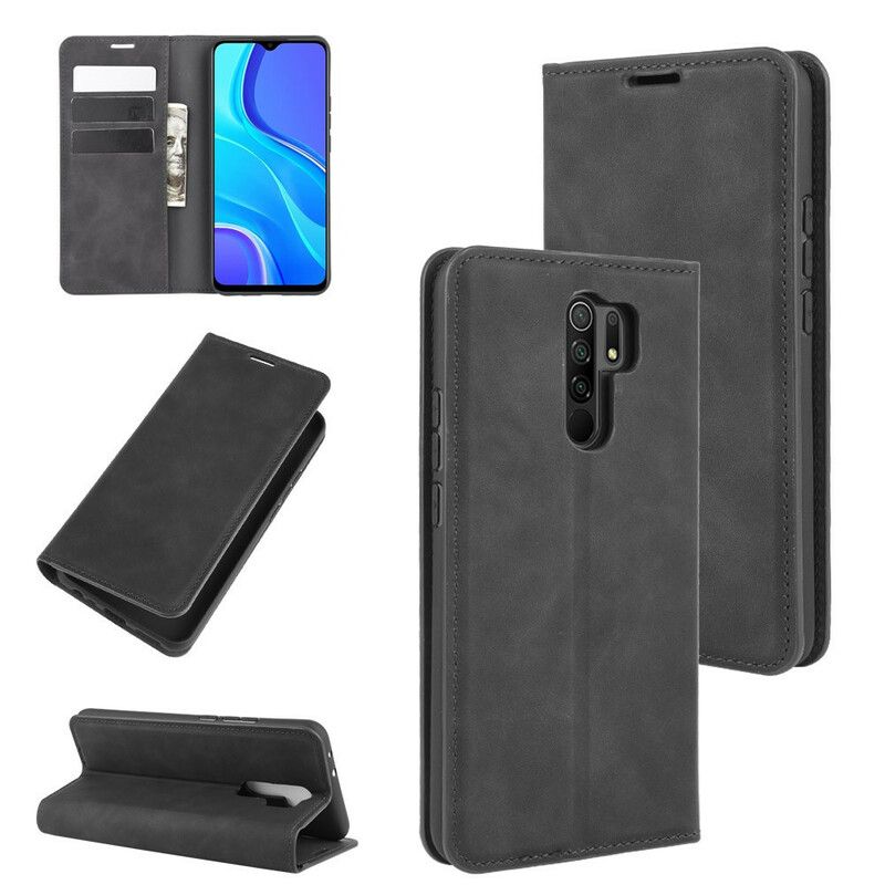 Cover Xiaomi Redmi 9 Flip Cover Blødt Lædereffekt